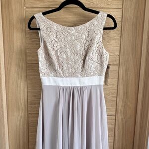 Eliza J NWT Empire Lace Bodice Chiffon Skirt SZ 2 Wedding Event dress
